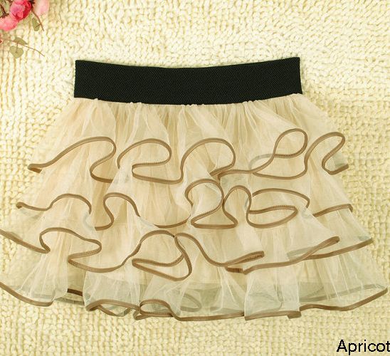 New Sexy Women Bubble Gauze Cake Layered Short Skirt 6384