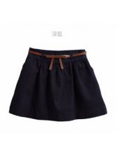 Arrival New Fashion Pleated Pure Color Slim Fit Mini Skirt With Belt
