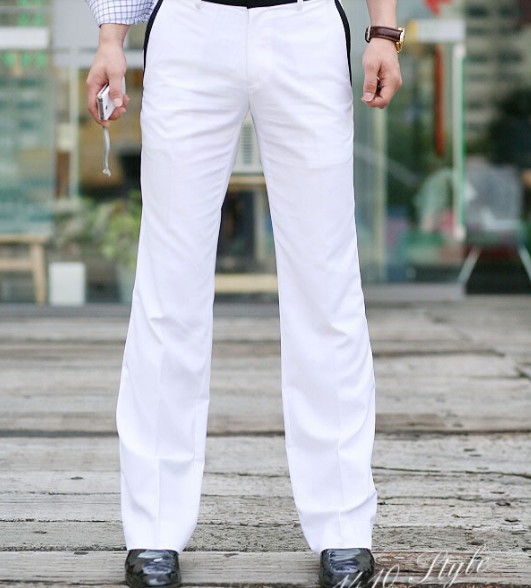 Wholesale New Men White Suit With Black Trim One Button Flat Front ...