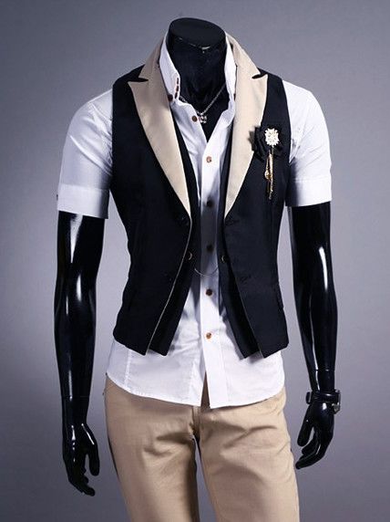 Characteristic Fake Two pieces Man's Slim Fit Waistcoat