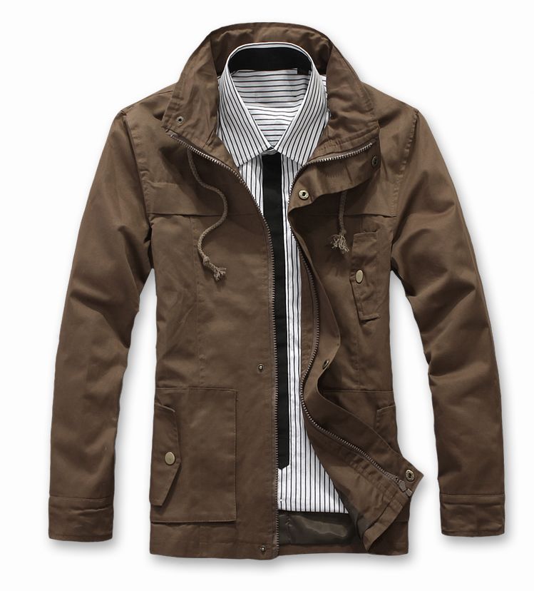 Wholesale Man's Stylish Solid Color Casual Jacket Coat