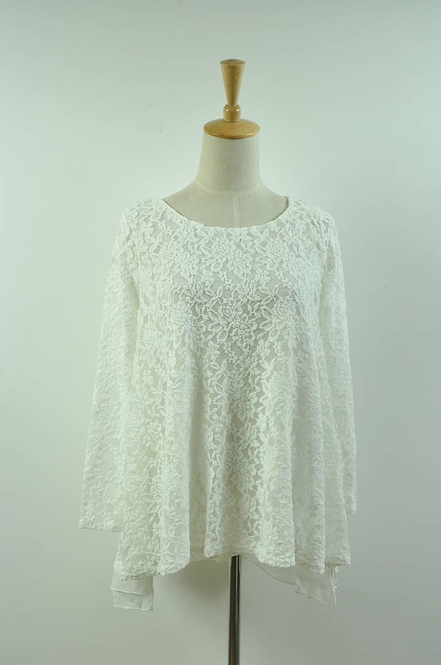 Women's Stylish Round Neck Loose And Comfortable Lace Top