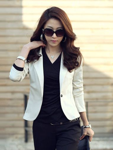 Korean New Fashion Pure Color One Button Slim Casual Suit