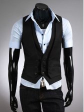 Wholesale Man's Fitness Fashion Double Breasted Design Waistcoat