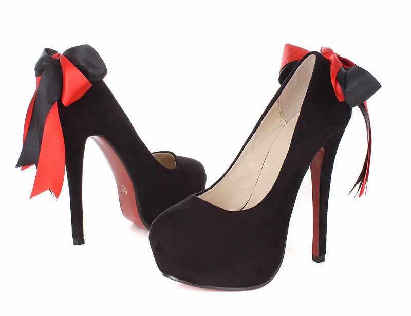 Sweet Style Back Bow Design High Heel Shoes