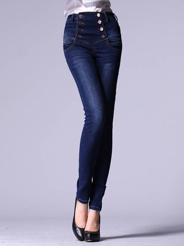 Sexy Lady Empire Waist Stretchy Fitted Denim Jeans