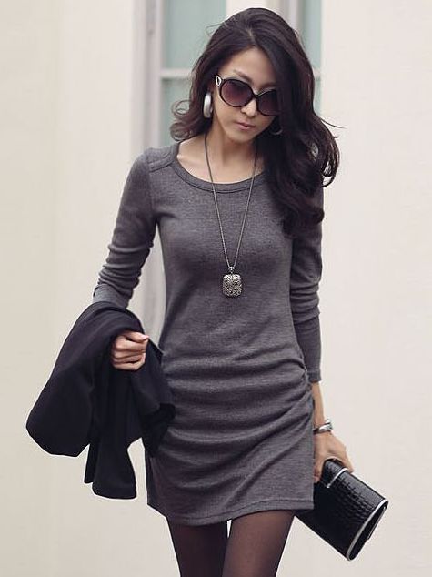 Hot Sale All-Matched Pure Color Dress