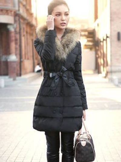 Winter Fashion Double-breasted Fur Neck Coat