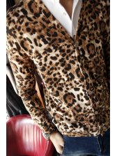 Winter Men Leopard Pattern Long Sleeve V-neck Slim Cardigan