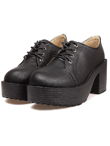 chunky heel lace up shoes