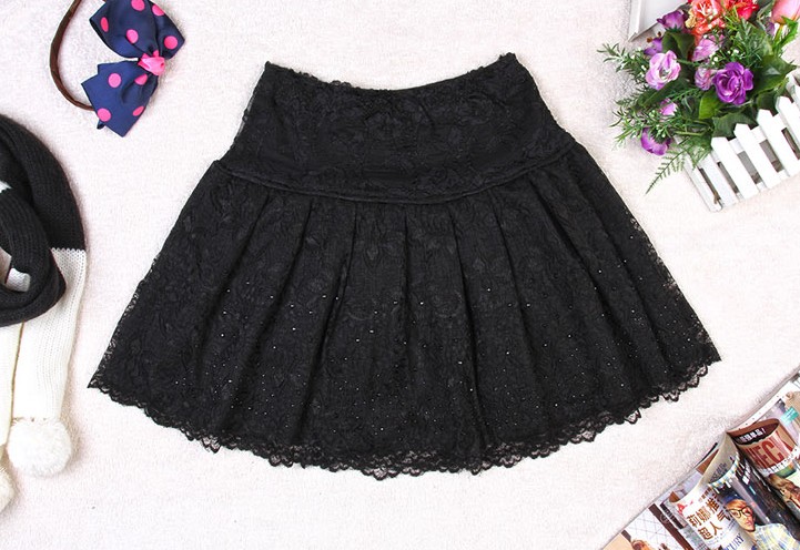 New Fashion Flower Pattern Studded Ruffled Mini Skirt For Sale