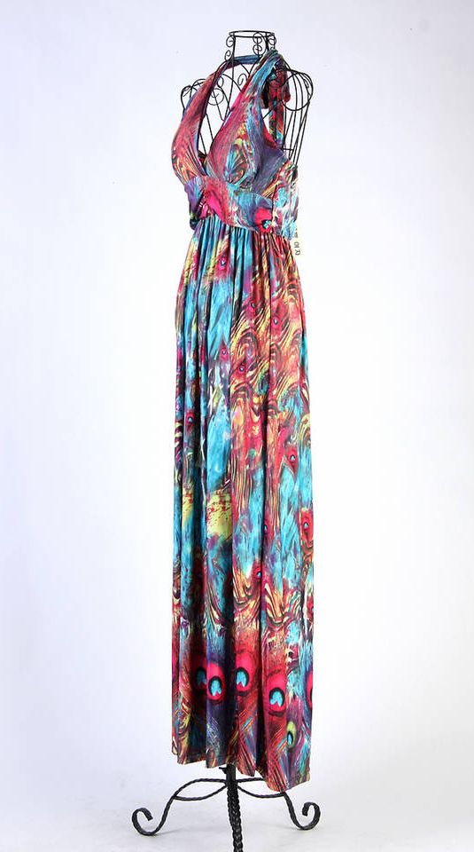 Wholesale Exotic Fashion Colorful V-neck Halter Dress CR010414 | Wholesale7