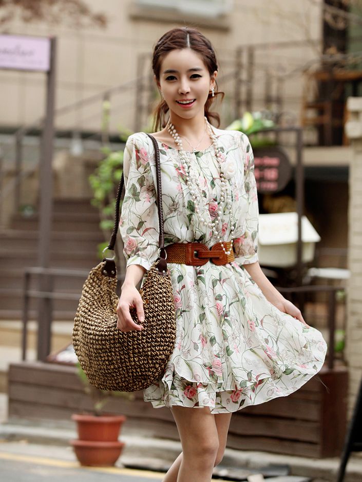 korean chiffon dress