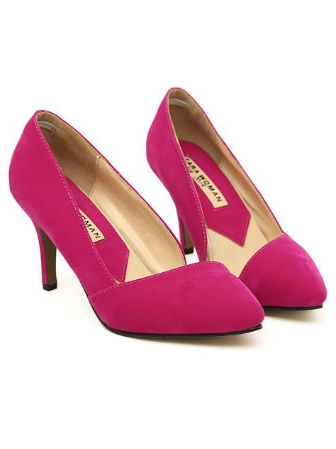 New Fashion Pointed Toe Pure Color Red Pumps