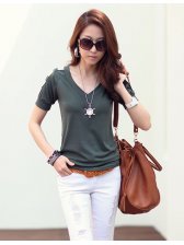 Korean New Off-shoulder Short Sleeve Slim T-shirt