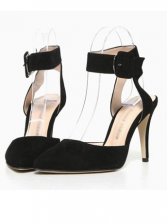 Modern Fashion Pointed Toe Pure Color Black Pumps
