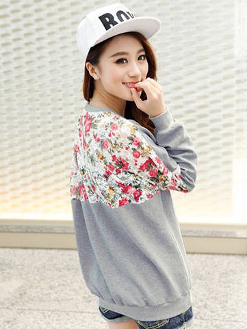 Cute Style Letter Print Casual Floral Hoodies