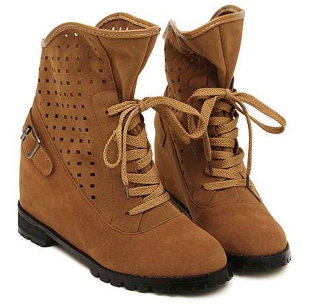 Korean Fashion Stylish Hollow Out Rubber Sole Boots