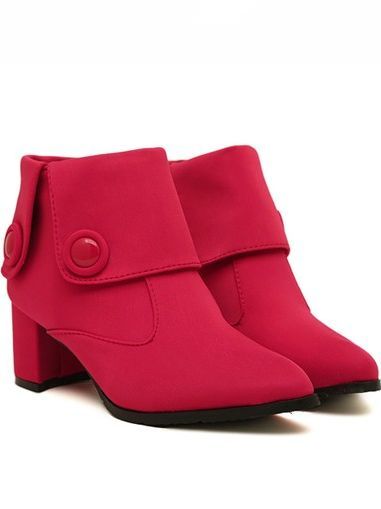 Wholesale European Street Style Solid Color Chunky Heel Boots ...