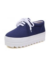 New Arrival Thick Rubber Sole Bandage Canvas Shoes