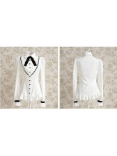 New Arrival Bow Tie Design Single-breasted Pleated Slim Blouse