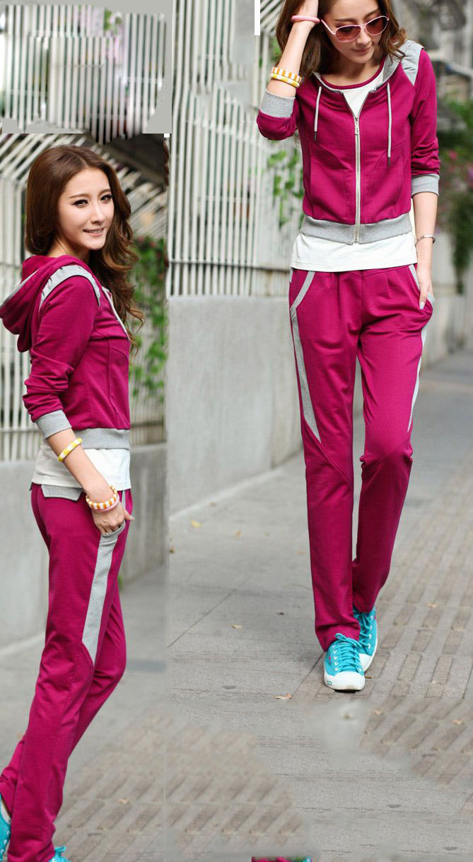 New Korea Style Hooded Three-Piece Leisure Sport Suit