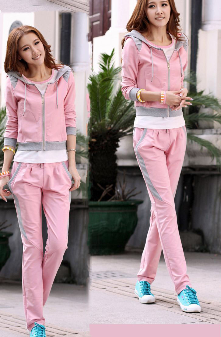 Young Fashion Shining Style Female Three-Piece Sport Suit