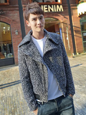 Wholesale Europe Inclined Zipper Turn Collar Fitted Men Wool Jackets ...