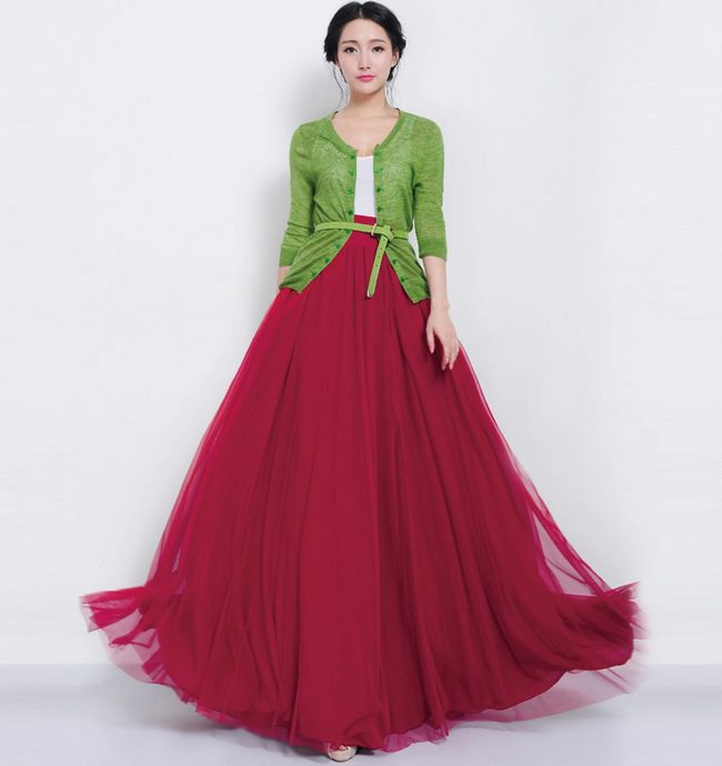 Great Quality Service Gauze Bow Ball Gown Solid Color High Waist Long ...