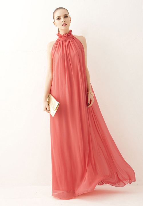 long gown with frills