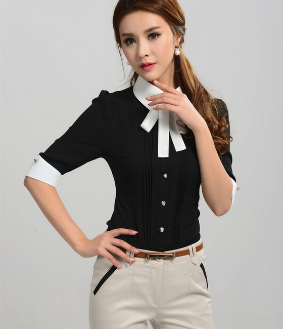 New Fashion Business Lady Wear Casual Fitted Multi-color Lapel Lace Up ...