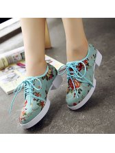 2014 Japanese Street Flat Preppy Style Wedge Lace Floral Printing Wedge ...