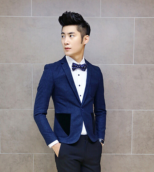 Korean College Men Blazer Star Sky Printed Ball Gown Button Party Wear ...