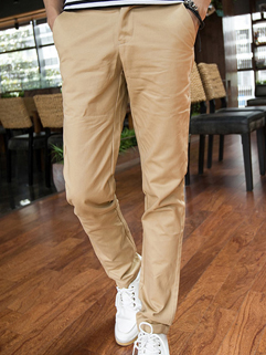2014 Korean Slim Cut Pants Skinny Pure Color Pockets Mid Waist Long ...