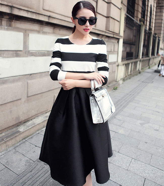 European Vintage Style Long Skirt Women Pure Color Cotton Women Black ...