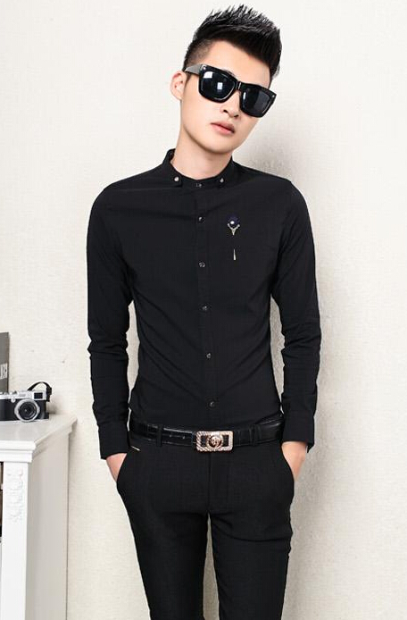 black long sleeve outfit male