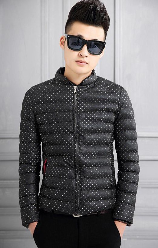 2014 Stylish Korean Fashion Cozy Black Color Zip Up Stand Collar Jacket ...