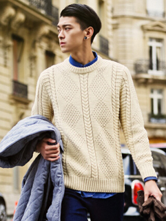 beige sweater outfit men