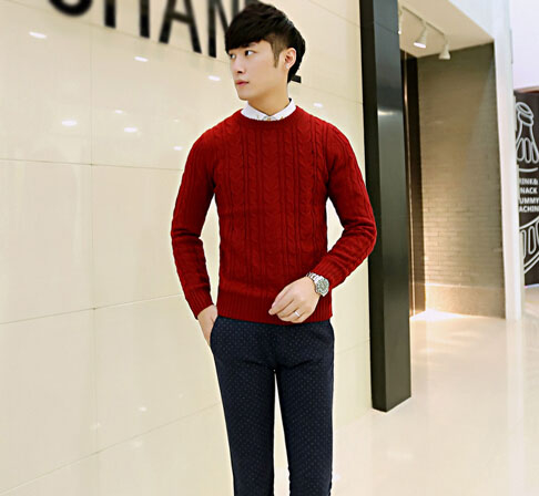 red sweater mens outfit