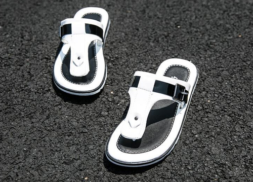 Latest Summer Design Korean Style Men Leather Beach Casual Slippers ...
