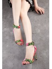 Hot Sales Thin High Heels A Buckle Open Toe Colorful Pumps