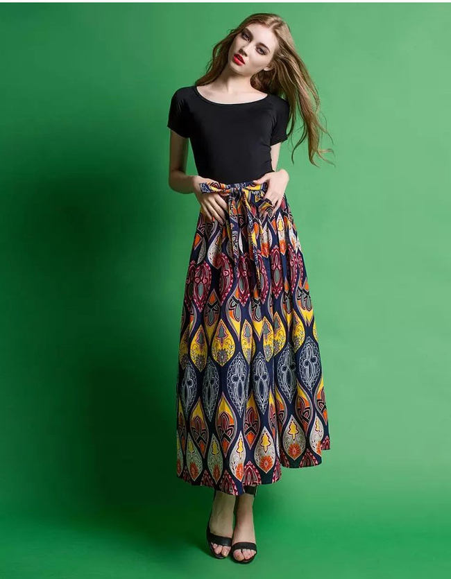 2015 Summer Bohemian Style Slim Wear Elastic Style Womenly Skirt