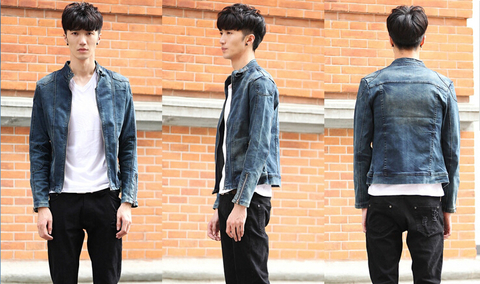 Wholesale Street Style Men Denim Jacket Latest Design Korean Style ...