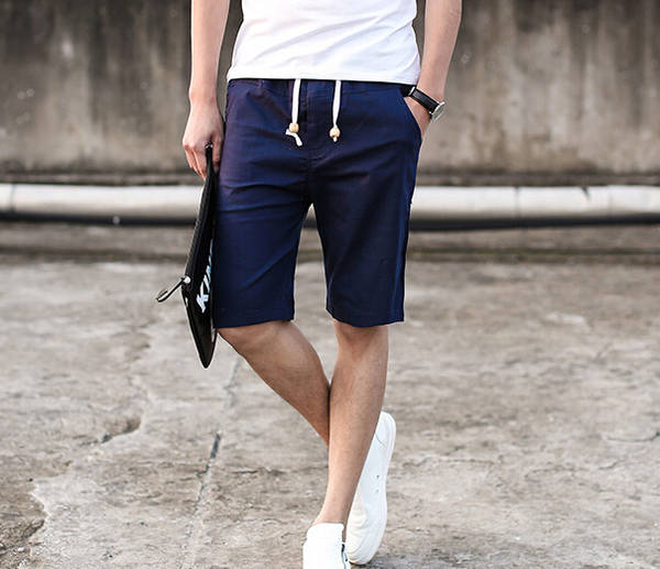Korean Style Men Shorts Stylish Fashion Loose Fashion Casual Drawstring Up