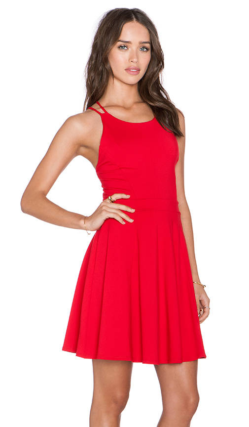 Red Alluring Casual Women Dress Backless Halter Mini Dress