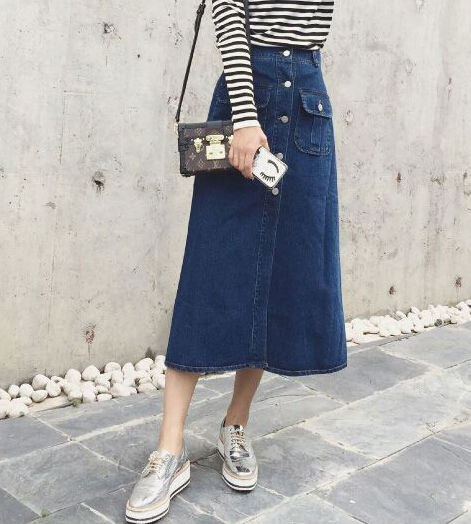 Wholesale 2015 New Arrival Women Denim Skirt Korean Style Fashion ...