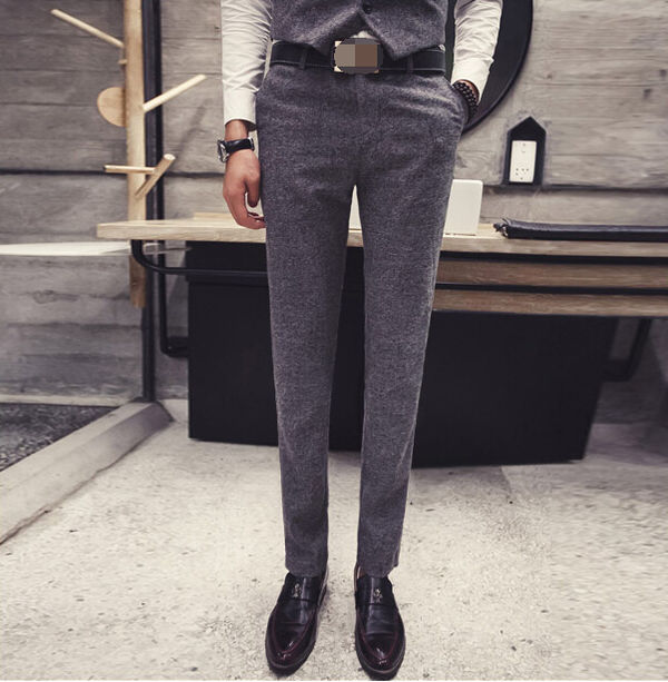 2015 Latest Design Men Pants Workman Style Gray Handsome Slim Clothing