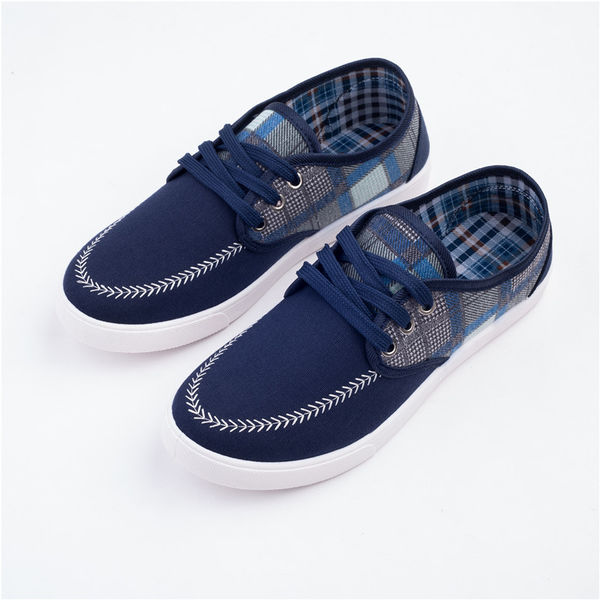 Classic Design Checkered Print Round-toe Lace Up Mens Shoes