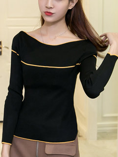 Womenly High Quality Solid Long Sleeve Pullover Sweater