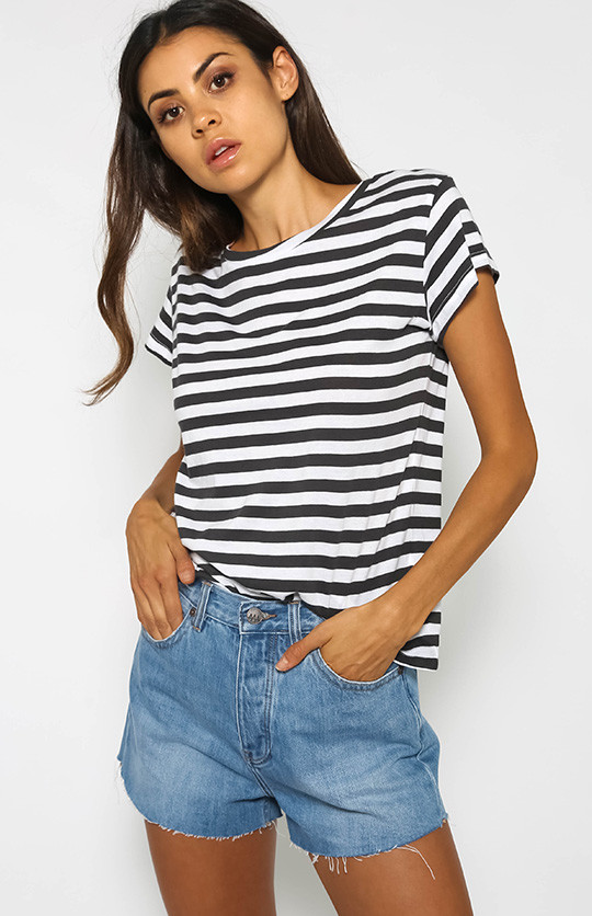 Wholesale Street Wear Striped O Neck T Shirt CMJ040247 | Wholesale7